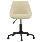 vidaXL Scaun de birou pivotant, crem, catifea vidaXL Scaun de birou pivotant, crem, catifea