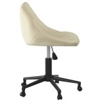 vidaXL Scaun de birou pivotant, crem, catifea vidaXL Scaun de birou pivotant, crem, catifea