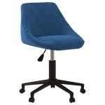 vidaXL Scaun de birou pivotant, albastru, catifea vidaXL Scaun de birou pivotant, albastru, catifea