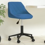 vidaXL Scaun de birou pivotant, albastru, catifea vidaXL Scaun de birou pivotant, albastru, catifea