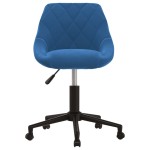 vidaXL Scaun de birou pivotant, albastru, catifea vidaXL Scaun de birou pivotant, albastru, catifea