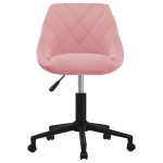vidaXL Scaun de birou pivotant, roz, catifea vidaXL Scaun de birou pivotant, roz, catifea