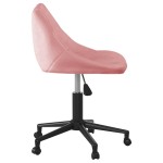vidaXL Scaun de birou pivotant, roz, catifea vidaXL Scaun de birou pivotant, roz, catifea