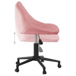 vidaXL Scaun de birou pivotant, roz, catifea vidaXL Scaun de birou pivotant, roz, catifea