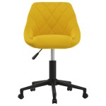 vidaXL Scaun de birou pivotant, galben muștar, catifea vidaXL Scaun de birou pivotant, galben muștar, catifea