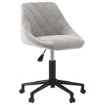 vidaXL Scaune rotative de bucătărie, 2 buc., gri deschis, catifea
