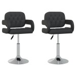 vidaXL Scaune de bucătărie pivotante, 2 buc. negru, piele ecologică