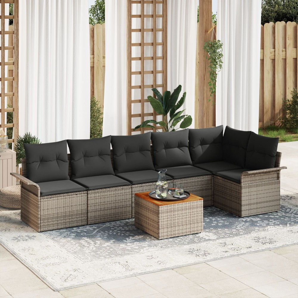 vidaXL Set de canapele pentru grădină Manual 7 pcs Gri 55 x 55 x 37 cm