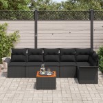 vidaXL Set de canapele pentru grădină 7 pcs Negru 55 x 55 x 37 cm