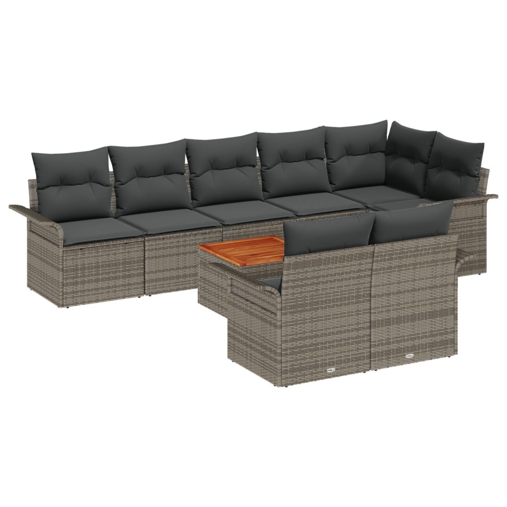 vidaXL Set de canapele pentru grădină Manual 9 pcs Gri 55 x 55 x 37 cm