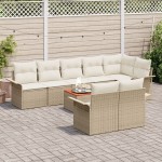 vidaXL Set de canapele pentru grădină cu pernă 9 pcs Bej și crem
