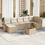 vidaXL Set de canapele pentru grădină cu pernă 8 pcs Bej și crem