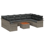 vidaXL Set de canapele pentru grădină 10 pcs Gri 55 x 55 x 37 cm vidaXL Set de canapele pentru grădină 10 pcs Gri 55 x 55 x 37 cm