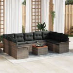 vidaXL Set de canapele pentru grădină 10 pcs Gri 55 x 55 x 37 cm vidaXL Set de canapele pentru grădină 10 pcs Gri 55 x 55 x 37 cm