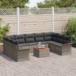vidaXL Set de canapele pentru grădină 10 pcs Gri 55 x 55 x 37 cm vidaXL Set de canapele pentru grădină 10 pcs Gri 55 x 55 x 37 cm