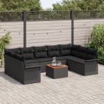 vidaXL Set de canapele pentru grădină 10 pcs Negru 55 x 55 x 37 cm vidaXL Set de canapele pentru grădină 10 pcs Negru 55 x 55 x 37 cm