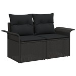 vidaXL Set de canapele pentru grădină 10 pcs Negru 55 x 55 x 37 cm vidaXL Set de canapele pentru grădină 10 pcs Negru 55 x 55 x 37 cm