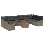 vidaXL Set de canapele pentru grădină 11 pcs Gri 55 x 55 x 37 cm