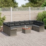 vidaXL Set de canapele pentru grădină 11 pcs Gri 55 x 55 x 37 cm