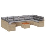 vidaXL Set de canapele pentru grădină 11 pcs Beige și gri deschis vidaXL Set de canapele pentru grădină 11 pcs Beige și gri deschis