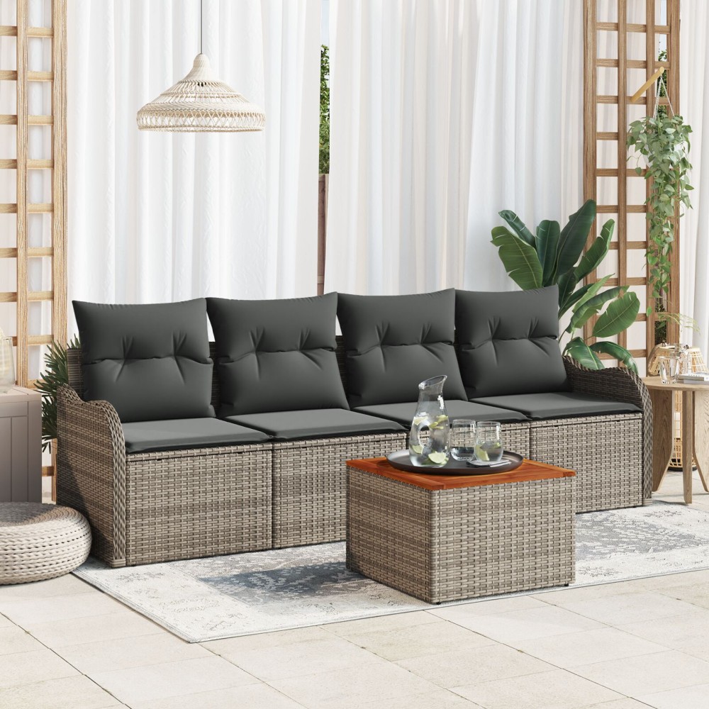 vidaXL Set de canapele pentru grădină Manual 5 pcs Gri 55 x 55 x 37 cm