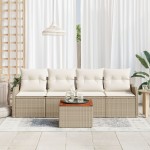 vidaXL Set de canapele pentru grădină cu pernă 5 pcs Bej și crem vidaXL Set de canapele pentru grădină cu pernă 5 pcs Bej și crem