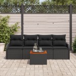 vidaXL Set de canapele pentru grădină 5 pcs Negru 55 x 55 x 37 cm