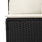 Set canapea de grădină vidaXL cu 6 piese și perne Negru Poliratan Acacia Set canapea de grădină vidaXL cu 6 piese și perne Negru Poliratan Acacia