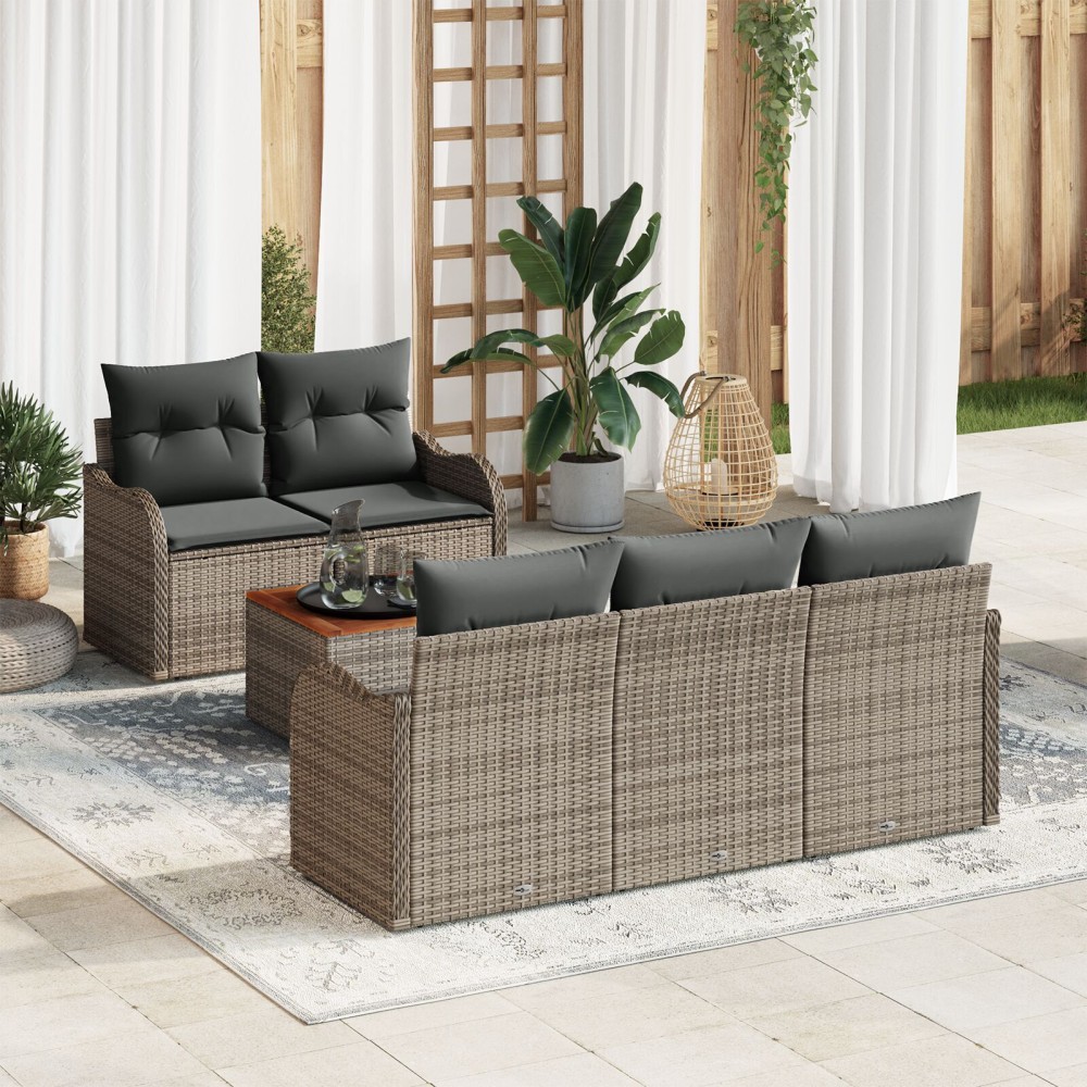 vidaXL Set de canapele pentru grădină Manual 6 pcs Gri 55 x 55 x 37 cm