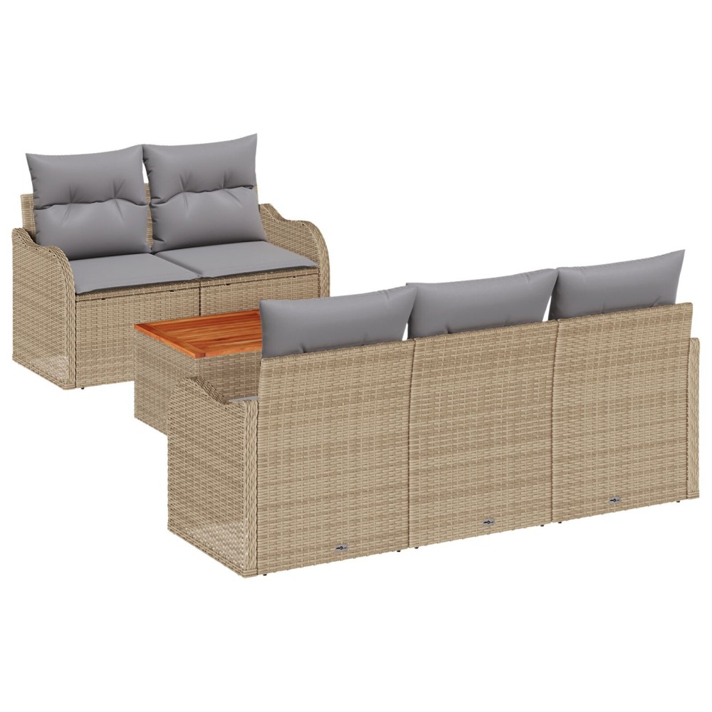 vidaXL Set de canapele pentru grădină 6 pcs Beige și gri deschis