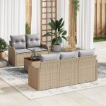 vidaXL Set de canapele pentru grădină 6 pcs Beige și gri deschis