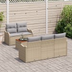 vidaXL Set de canapele pentru grădină 6 pcs Beige și gri deschis