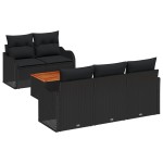 vidaXL Set de canapele pentru grădină 6 pcs Negru 55 x 55 x 37 cm