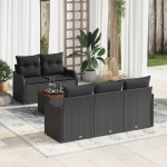 vidaXL Set de canapele pentru grădină 6 pcs Negru 55 x 55 x 37 cm