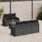 vidaXL Set de canapele pentru grădină 6 pcs Negru 55 x 55 x 37 cm
