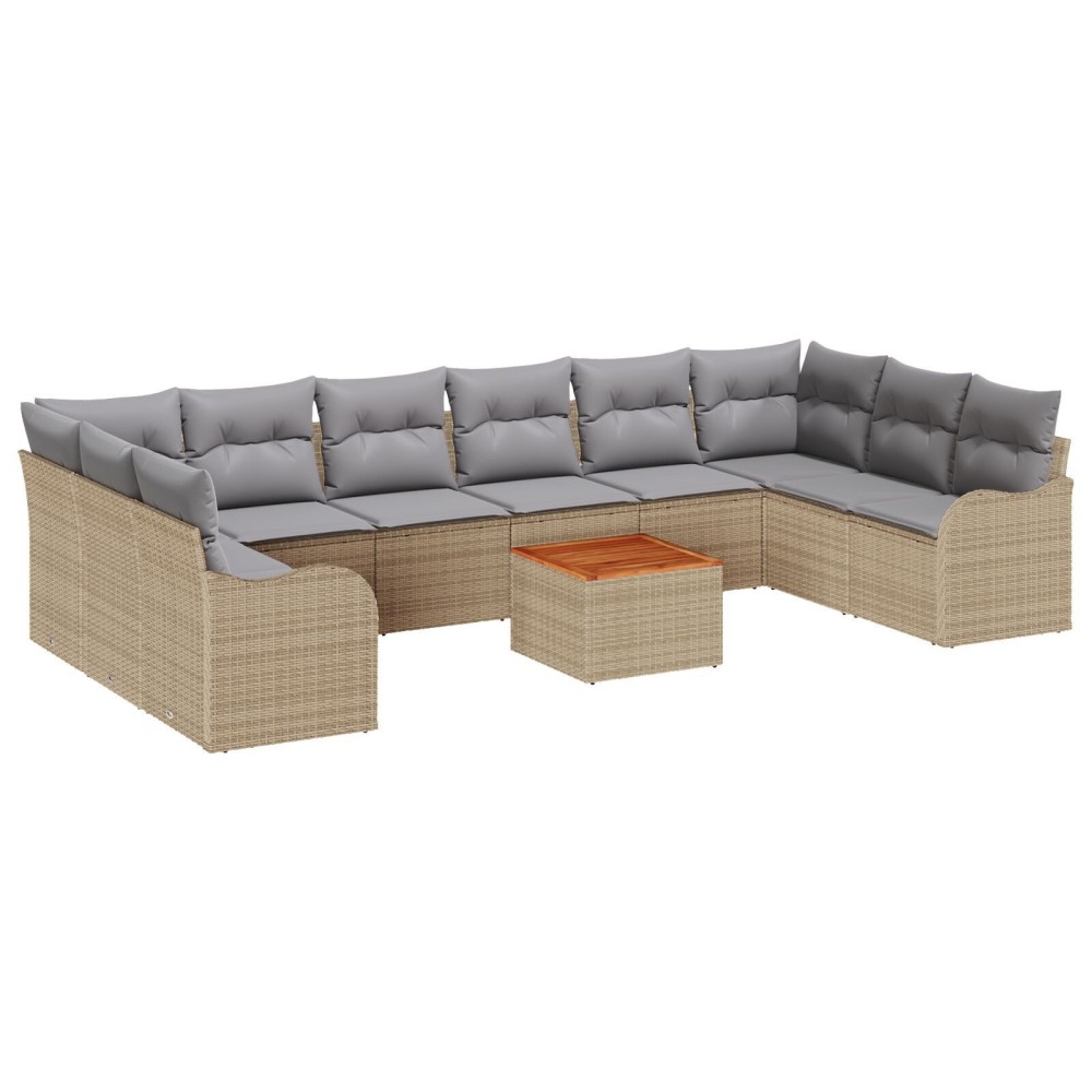 vidaXL Set Canapea Grădină 10 pcs bej și gri deschis