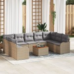 vidaXL Set Canapea Grădină 10 pcs bej și gri deschis