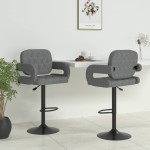 vidaXL Scaune de bar, 2 buc., gri deschis, material textil