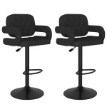 vidaXL Scaune de bar, 2 buc., negru, material textil