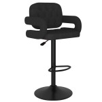 vidaXL Scaune de bar, 2 buc., negru, material textil