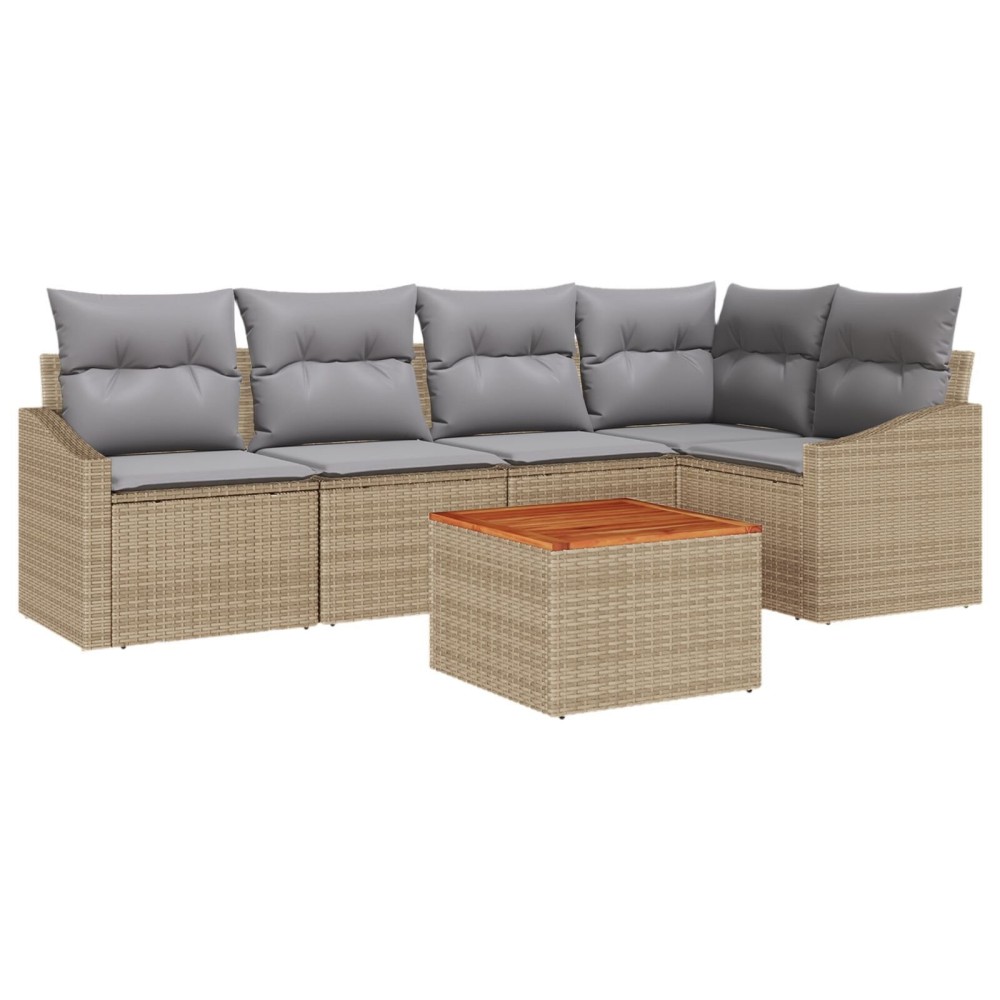 vidaXL Set Sofa Grădină 6 pcs Bej, gri deschis 55 x 55 x 37 cm