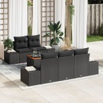 vidaXL Set de canapea de grădină 6 pcs Negru 55 x 55 x 37 cm vidaXL Set de canapea de grădină 6 pcs Negru 55 x 55 x 37 cm