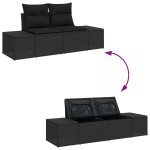 vidaXL Set de canapea de grădină 6 pcs Negru 55 x 55 x 37 cm vidaXL Set de canapea de grădină 6 pcs Negru 55 x 55 x 37 cm