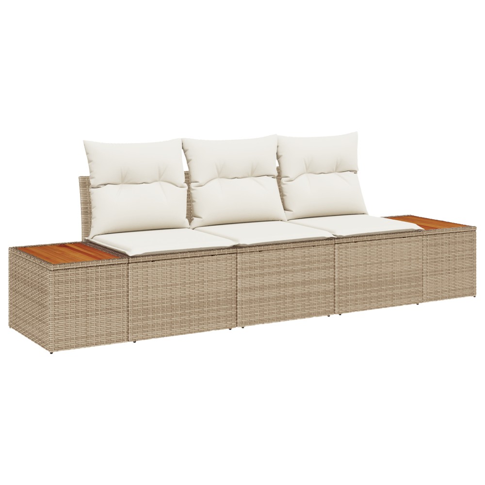 vidaXL Set de canapele pentru grădină cu pernă 3 pcs bej și crem