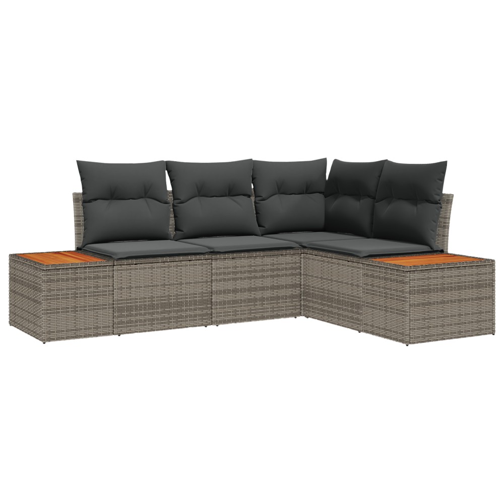 vidaXL Set de canapele pentru grădină 4 pcs Gri 209 x 154 x 85 cm