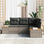 vidaXL Set de canapele pentru grădină 4 pcs Gri 209 x 154 x 85 cm