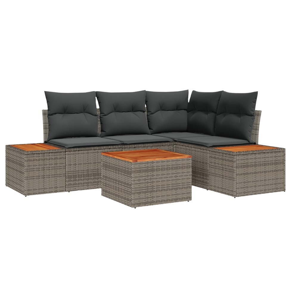 vidaXL Set de canapele pentru grădină 5 pcs Gri 209 x 154 x 85 cm