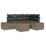 vidaXL Set de canapele pentru grădină 5 pcs Gri 209 x 154 x 85 cm