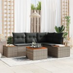 vidaXL Set de canapele pentru grădină 5 pcs Gri 209 x 154 x 85 cm