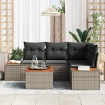 vidaXL Set de canapele pentru grădină 5 pcs Gri 209 x 154 x 85 cm